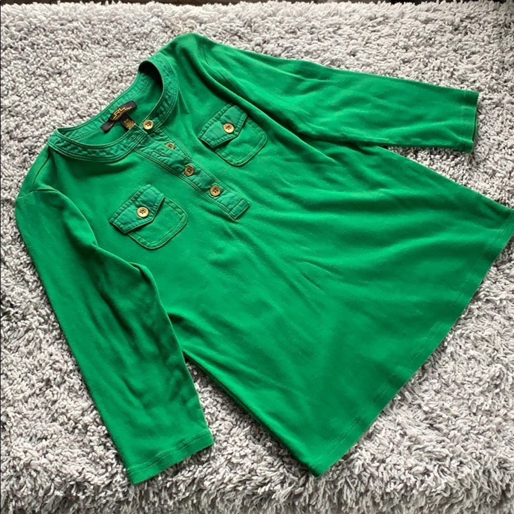 LRL‎ RALPH LAUREN BLACK LABEL GREEN  TOP